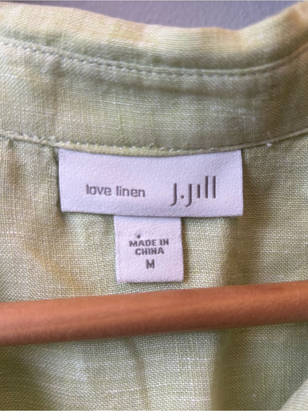 J Jill Love Linen Sleeveless Button-Front Tunic Top in Light Lime green - Picture 4 of 9